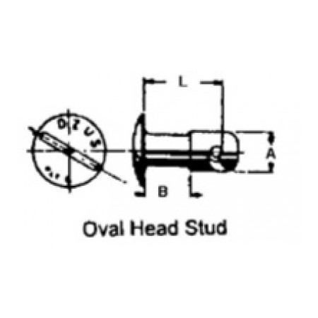 AJ5-70 DZUS CAD OVAL HEAD STUD