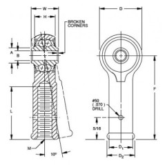 FEMALE THREAD BEARING REPB3N2