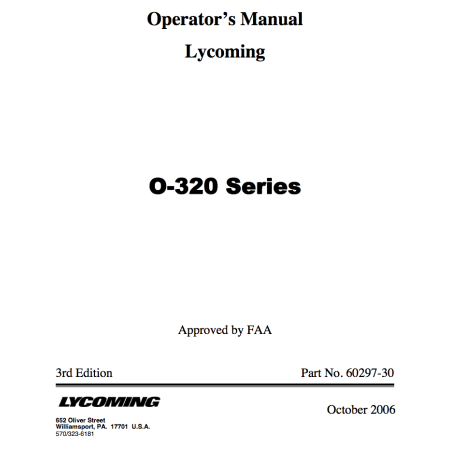 O-320 Operator's Manual