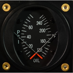 Instrument Température et Pression d'huile SWIFT 2-1/4" 100-260F 80PSI