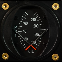 Instrument Température et Pression d'huile SWIFT 2-1/4" 100-260F 80PSI
