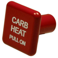 KNOB Square Red Carb Heat...