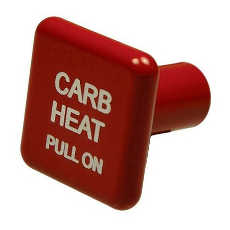 KNOB Square Red Carb Heat 6489RB