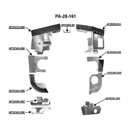 ENGINE BAFFLE KIT Powder Coat Black Seals PA28161-PCBK