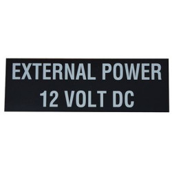 PLACARD External Power 12 Volt JM-016