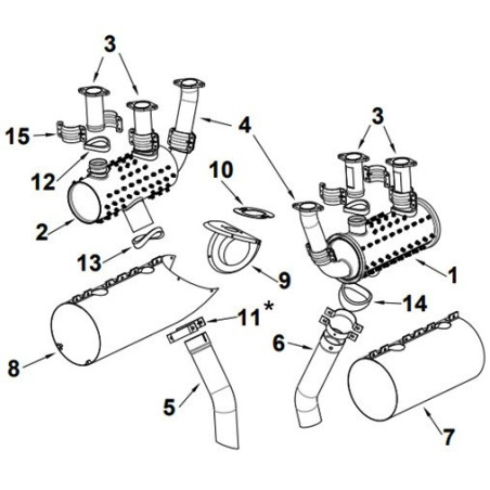 Silencieux gauche Cessna 170A&B /172A A0550157-9