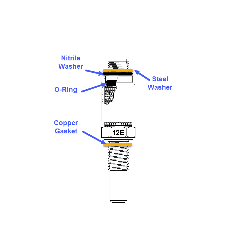 kit tube + adaptateur avec joint pompe à graisse éléctrique type LS