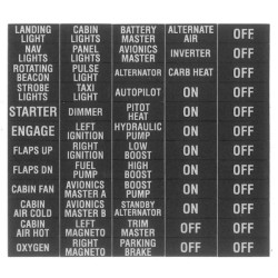 BEZEL SWITCH LABEL SHEET...