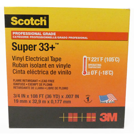 Ruban électrique en vinyle noir 3M™ Super 33 7000057831