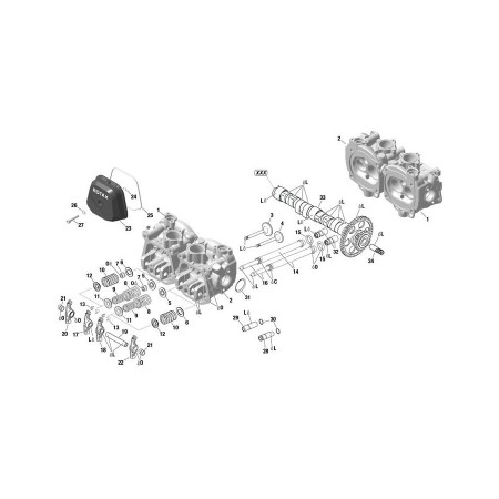 2491 CYLINDERHEAD, VALVE TRAIN, VALVE COVER Pour ROTAX 912UL