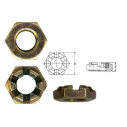 MS17826-4 CASTELLATED NYLON INSERTED HEX NUT