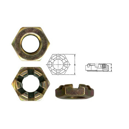 MS17826-8 CASTELLATED NYLON INSERTED HEX NUT